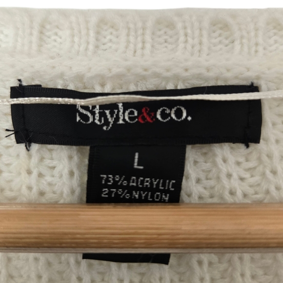 NWT Style & Co Striped Black and White Women's Sweater Size L - Picture 2 of 5